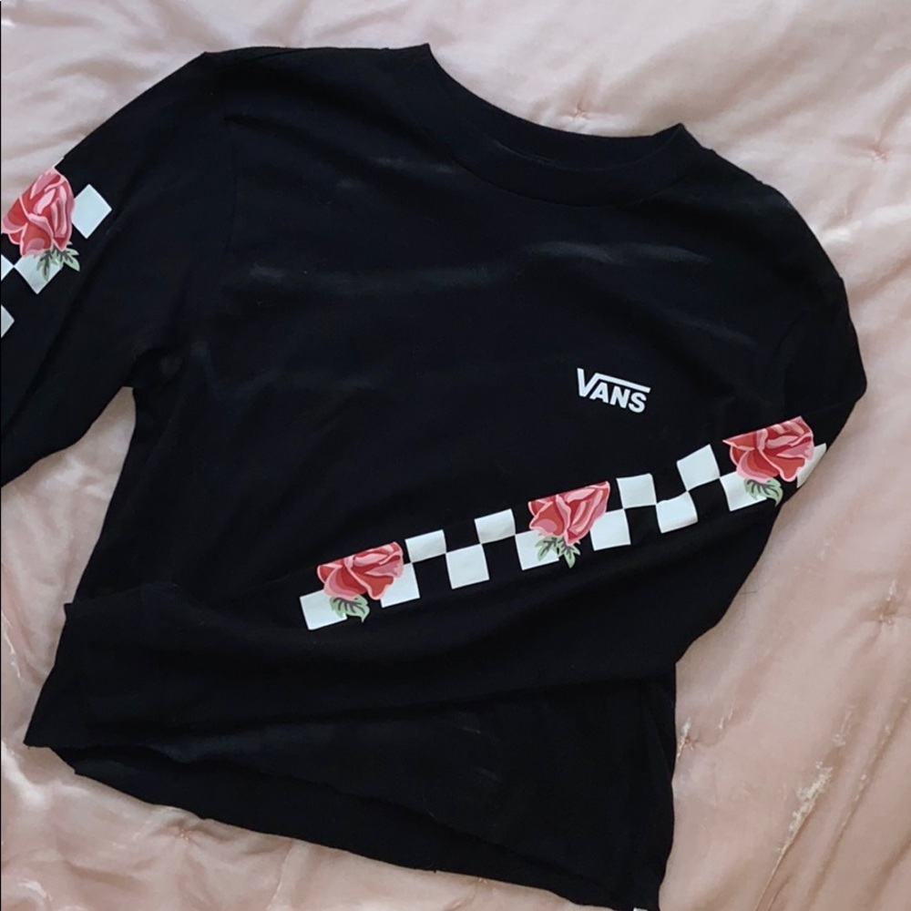 cropped long sleeve vans shirt
